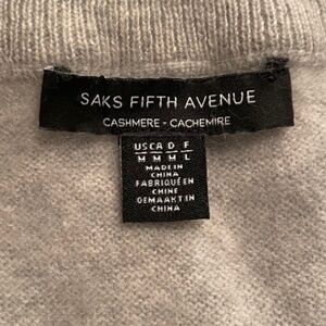 Saks Fifth Avenue Grey Cashmere Off The Shoulder Sweater